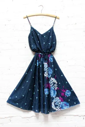 70s Blueberry Dress S/M