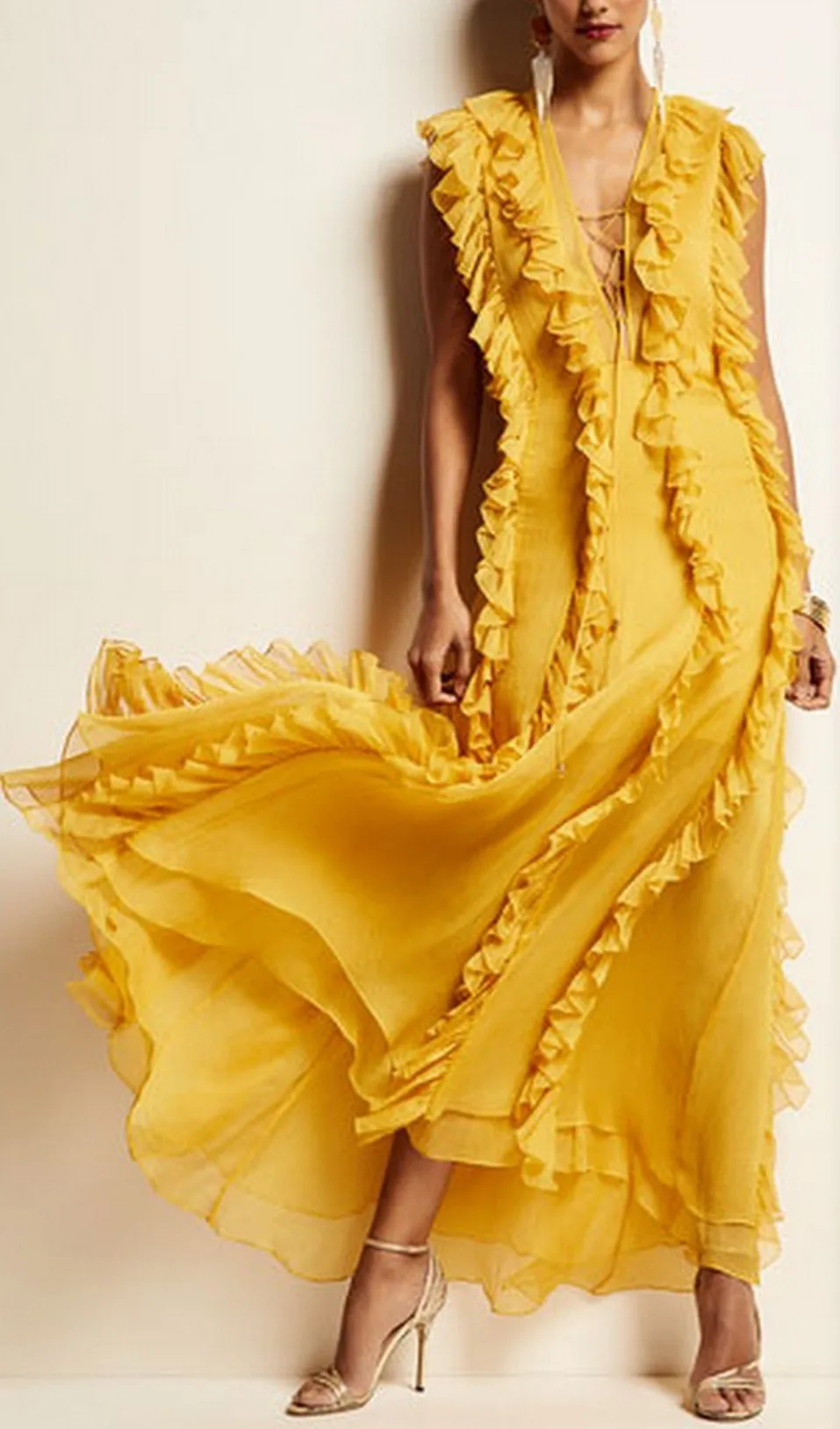 'Ambra' Ruffle Maxi Dress