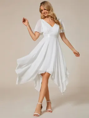 Chiffon A-Line Asymmetrical Hem Bridesmaid Party Dress