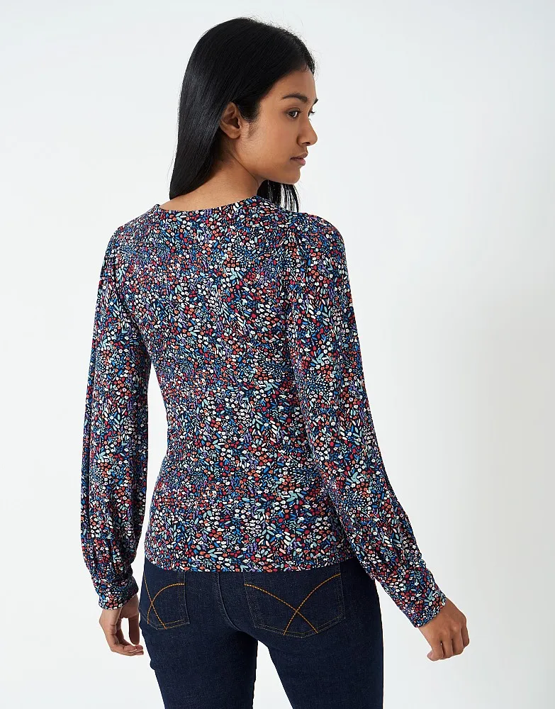 Crew Clothing - Long Sleeve Wrap Jersey Top - Floral