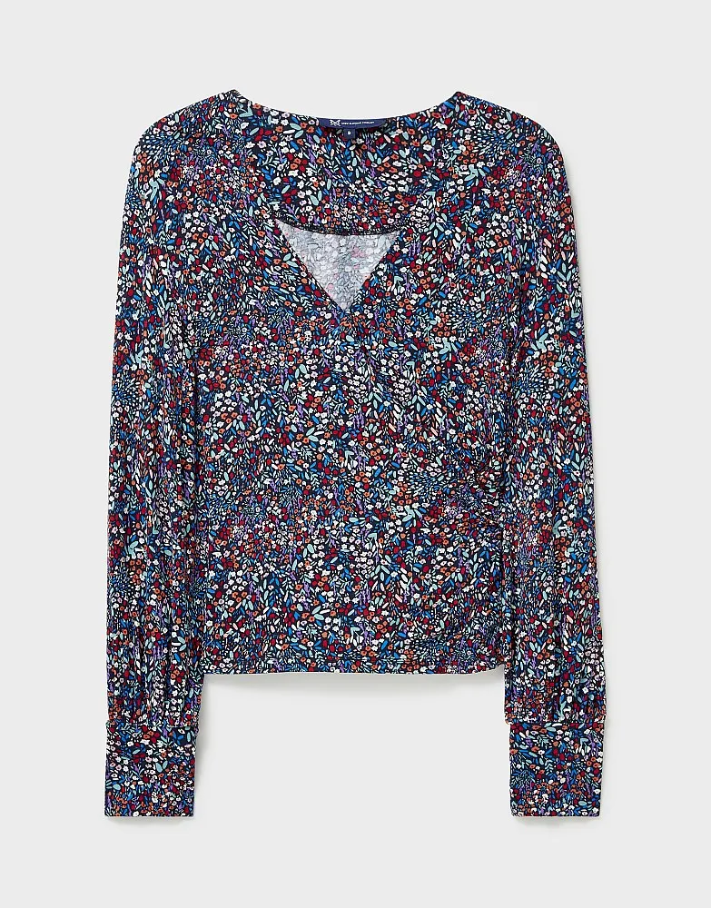 Crew Clothing - Long Sleeve Wrap Jersey Top - Floral