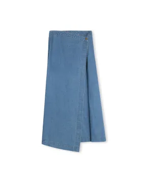 Denim Flap Maxi Skirt