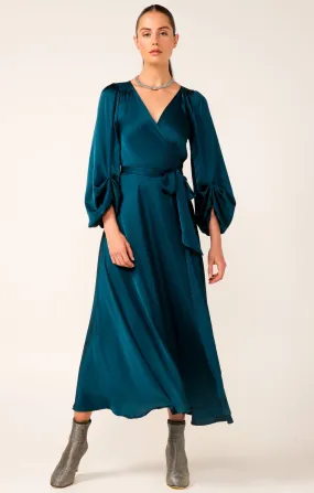 Dimmi Wrap Midi Dress - Peacock