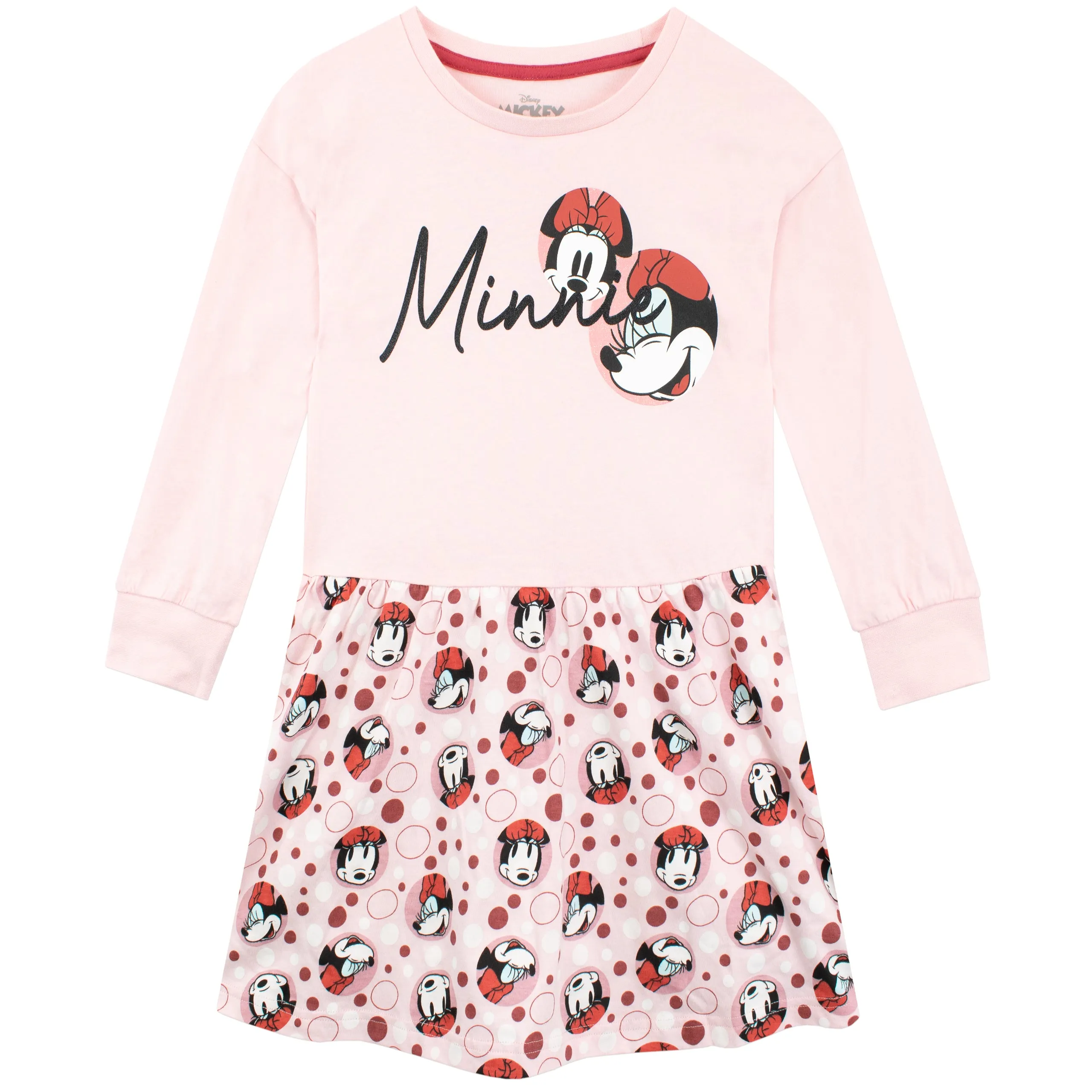 Adorable Disneys Minnie Mouse Themed Long-Sleeve Dress for Kids