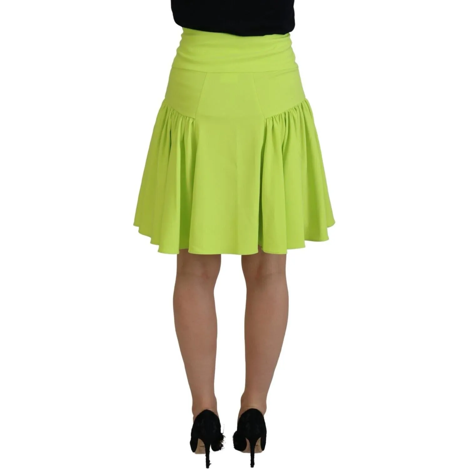 Dsquared² Green High Waist A-line Pleated Mini Women Skirt