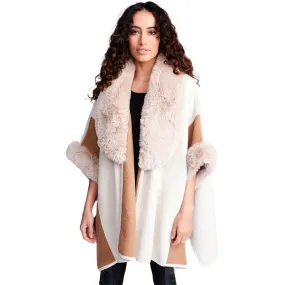 Faux Fur Trim Wrap