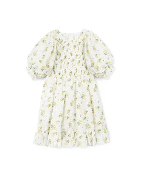 Gable - Vintage Floral Printed Smocking Dress