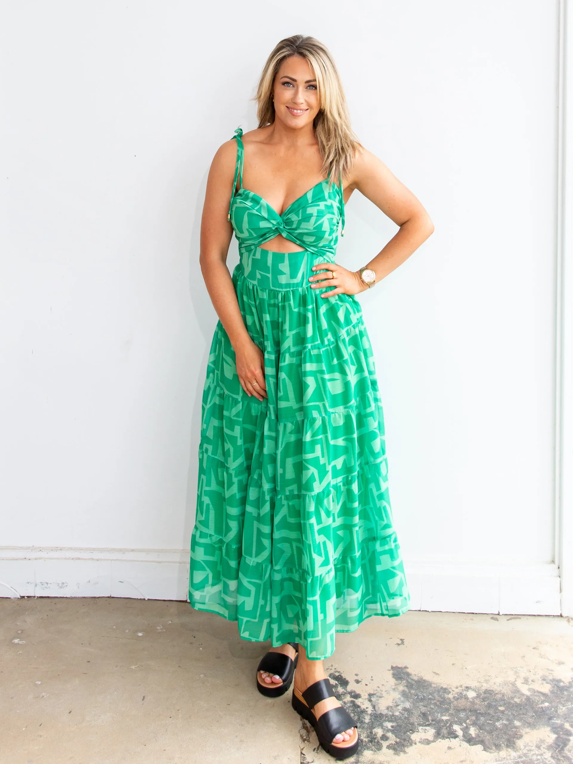 Kate dress ~ Green Print