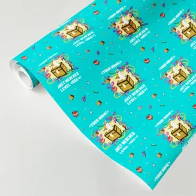 Minecraft Cat Just Reached Level Personalized Satin Gift Wrap