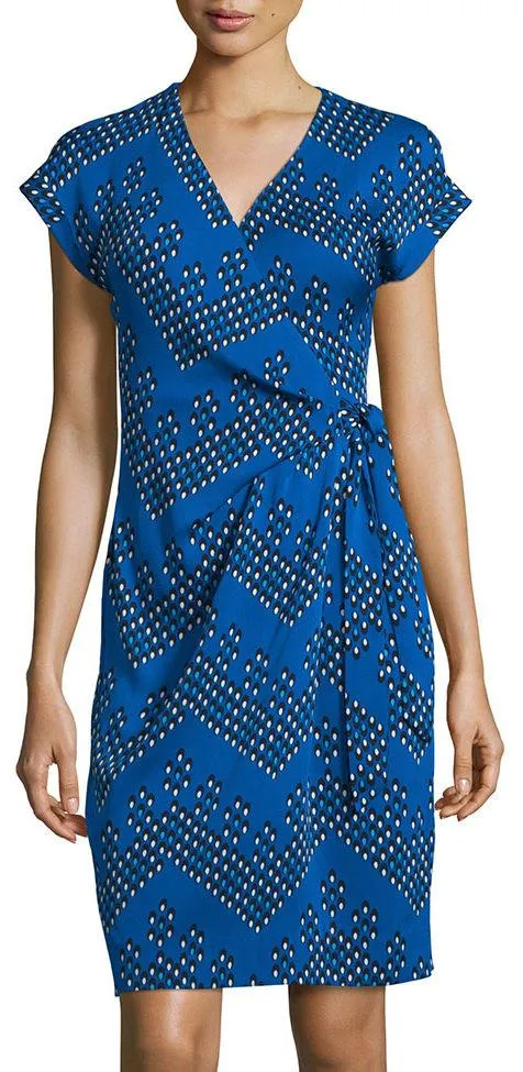 'Sascha' Dot-Print Wrap Dress