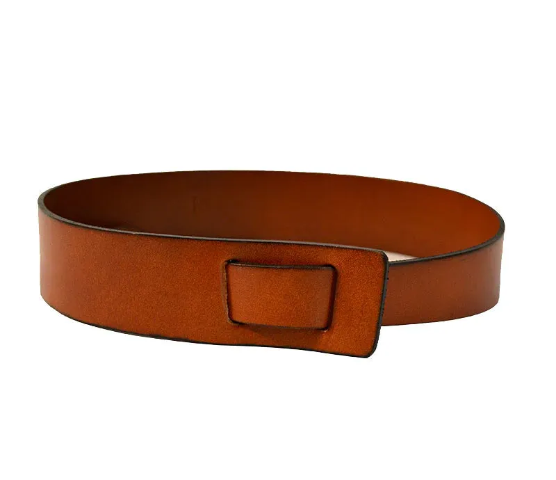 SEAFORTH Womens Genuine Leather Tan Knot Belt - Stylish and Durable Accessory