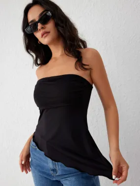 Super Soft Asymmetrical Hem Tube Top