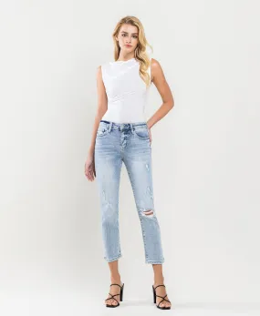 Swing Jazz - Mid Rise Crop  Slim Straight Jeans